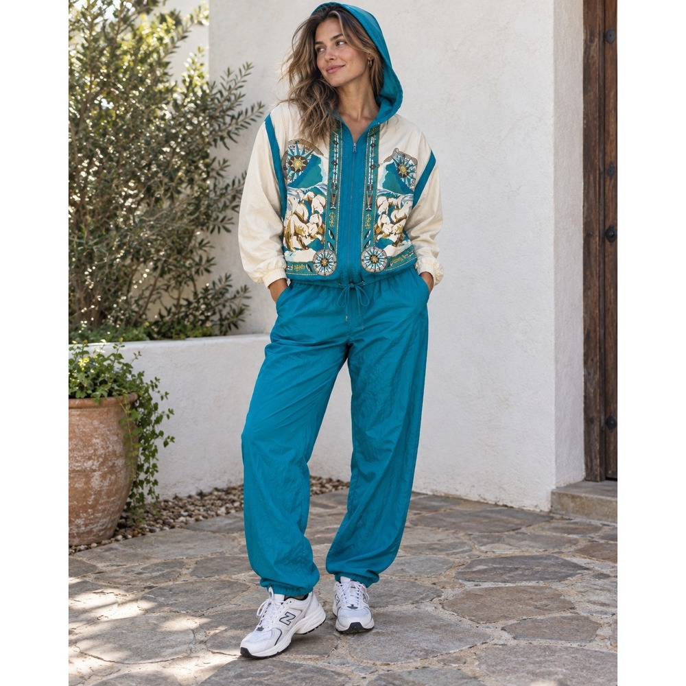 Vintage 90s Lavon Wind Suit Tracksuit Teal Southwest Scenic Jacket S Pants M